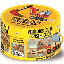 Vehiculos De La Construccion Libro Y Puzzle Gigante