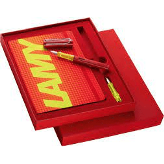 Set Lamy Al Star Glossy Red Pen With Notebook 