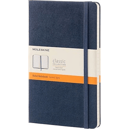 Classic Notebook Tapa Dura Large Azul Zafiro De Rayas
