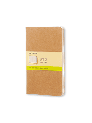Set De 3 Cuadernos Grandes Marron Kraft Liso