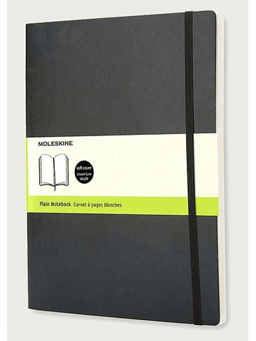 Cuaderno Clasico Xl Negro Liso Tapa Blanda 1