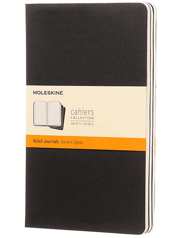 Set De 3 Cuadernos Grandes Negro De Rayas 1