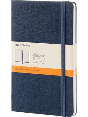 Classic Notebook Tapa Dura Large Azul Zafiro De Rayas