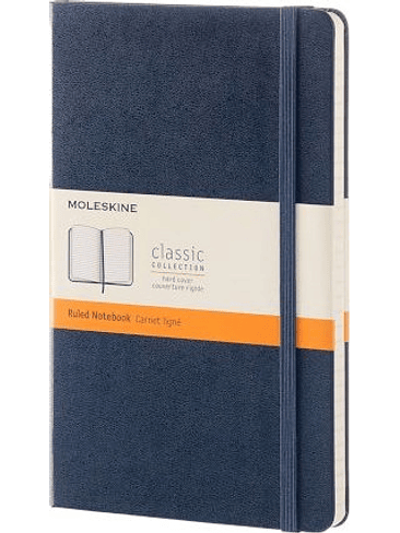 Classic Notebook Tapa Dura Large Azul Zafiro De Rayas 1