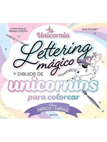 Lettering Magico Y Dibujos De Unicornios Para Colorear 1
