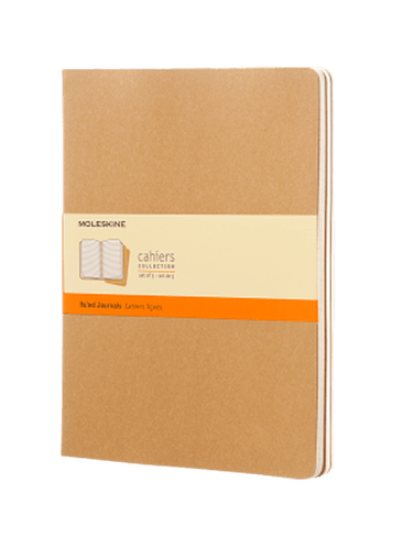 Libretas Cahier Set De 3 / Xl / Marrón Kraft / De Rayas 1