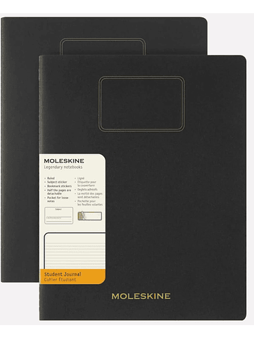 Cuaderno Estudiante - Set De 2 - Tapa Blanda - Xxl - Negro - De Rayas 1