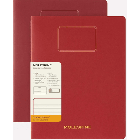 Cuaderno Estudiante - Set De 2 - Tapa Blanda - Xxl - Rojo Arandano - De Rayas