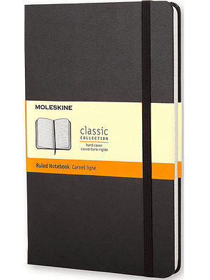 Cuaderno Clasico Mediano Negro De Rayas