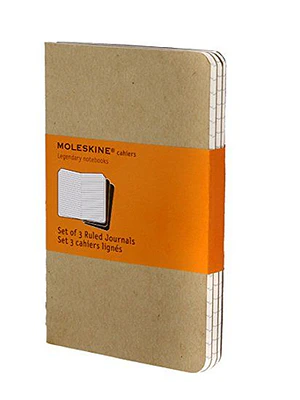 Libretas Cahier. Set De 3 / Bolsillo / Marrón Kraft / De Rayas