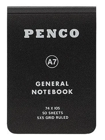 Penco Libreta Cuadros A7 Negro 1