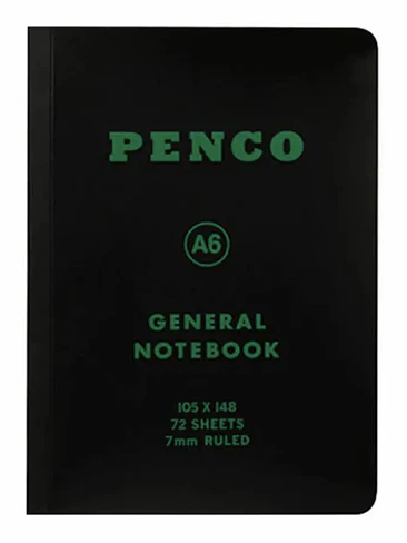 Penco Cuaderno Lineas A6 Negro 1