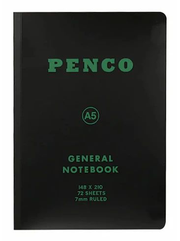 Penco Cuaderno Lineas A5 Negra 1