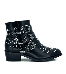 Botin LH negro hebillas y Tachas