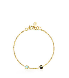 Pulsera Glory de Plata Vermeil con Ónix y Turquesa