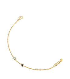 Pulsera Glory de Plata Vermeil con Ónix y Turquesa