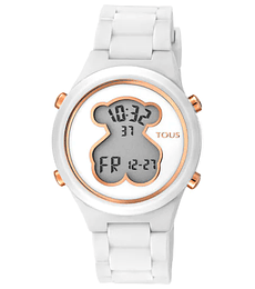 Reloj TOUS digital D-Bear con correa blanca