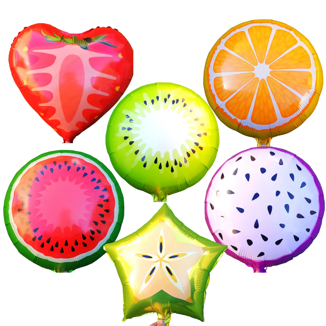 12 Globos Frutales Metálicos 45 cm 1