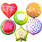 12 Globos Frutales Metálicos 45 cm - Miniatura 1