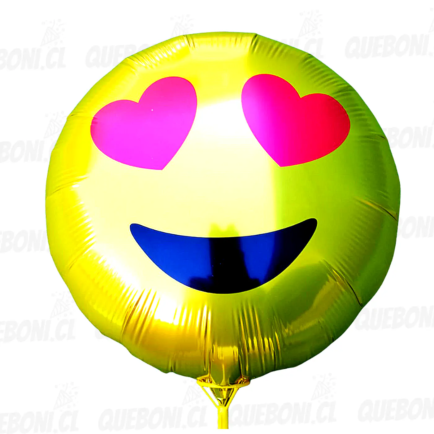 12 Globos emoticones metálicos 45 cm más varas 3