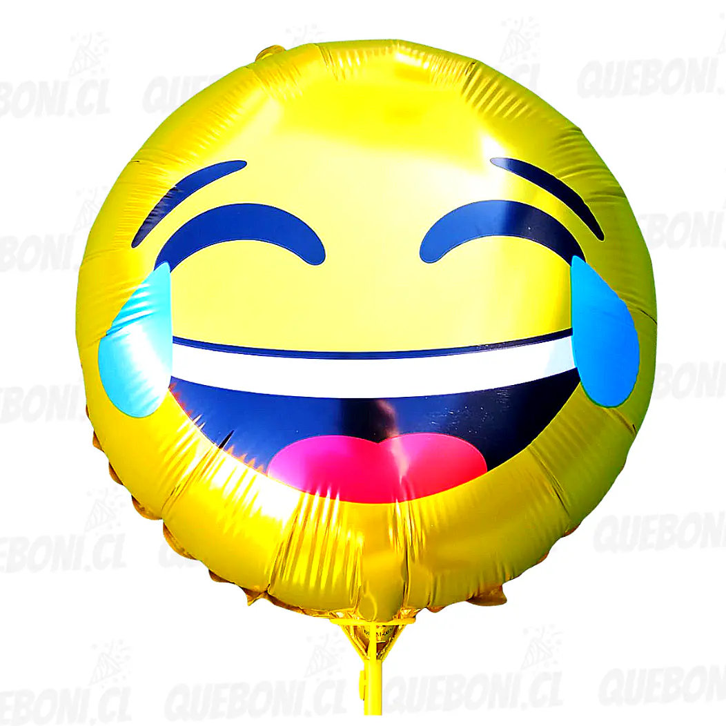 12 Globos emoticones metálicos 45 cm más varas 4