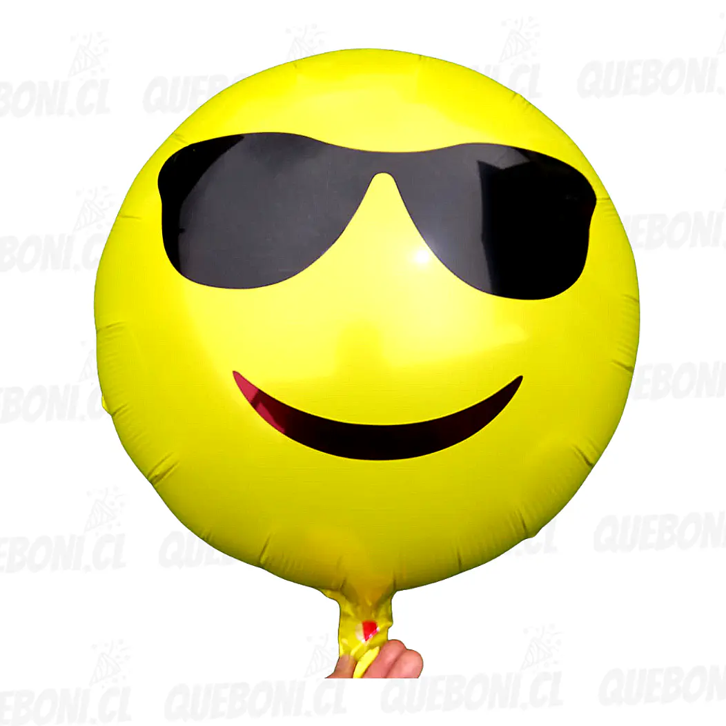 12 Globos emoticones metálicos 45 cm más varas 7