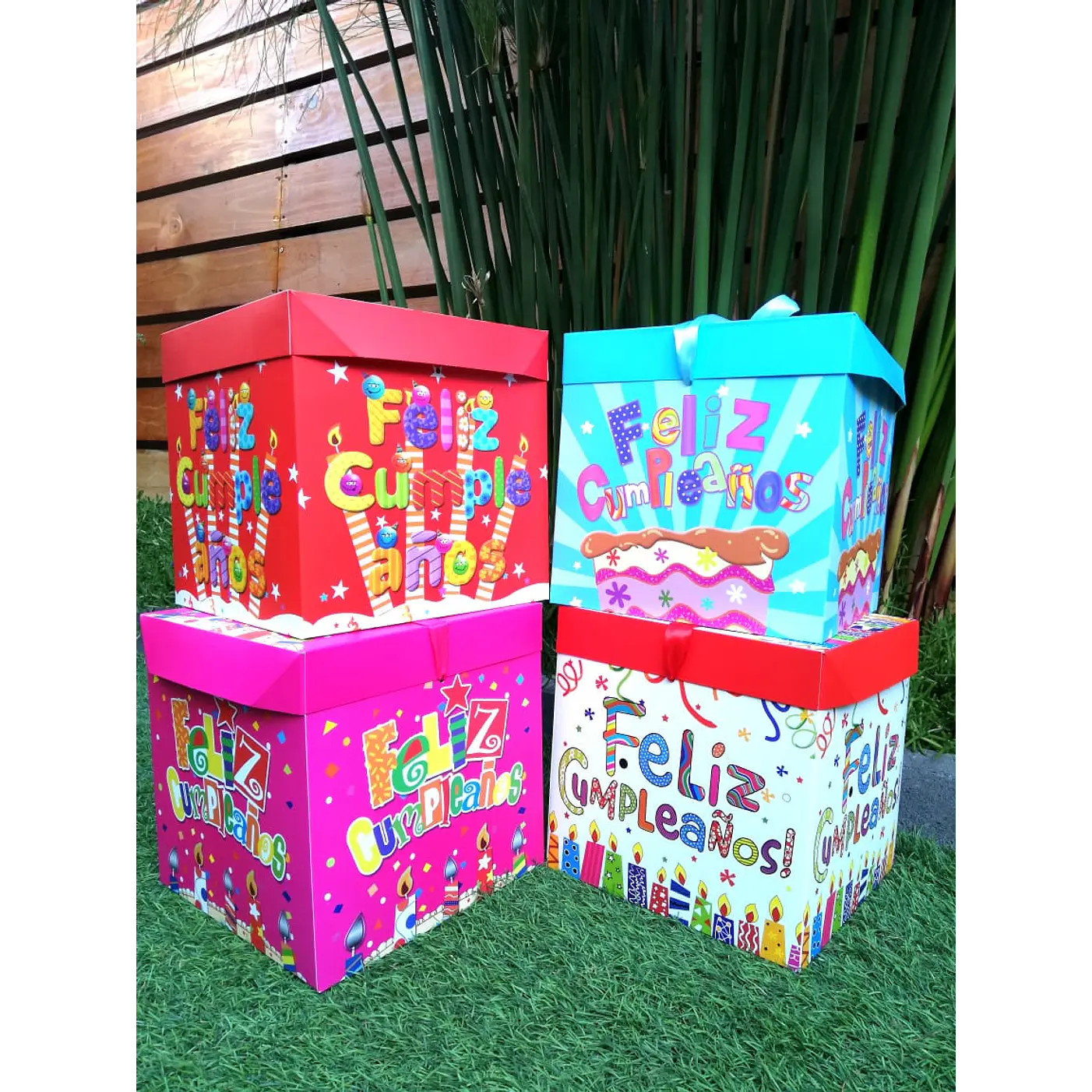 12 Cajas Regalos Diseños Feliz Cumpleaños 22 cm ( 4 diseños ) 1