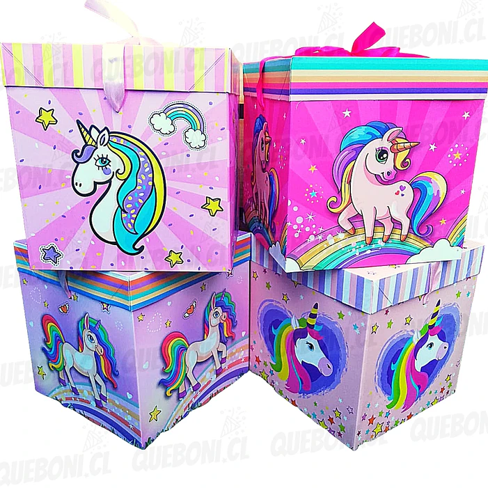 12 Cajas unicornios 15 cm (4 diseños) 3