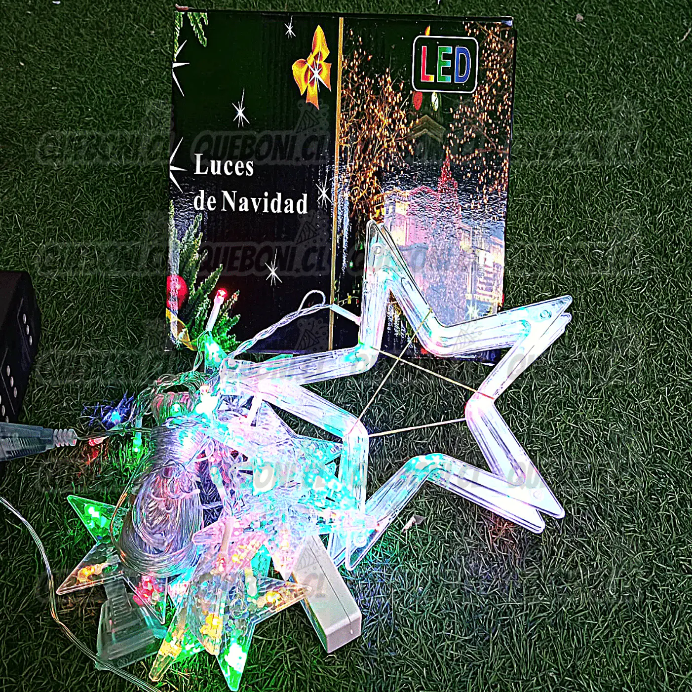 Cenefa o cascada estrella luces de Navidad Led 3 metros ( multicolor o luz cálida ) 1