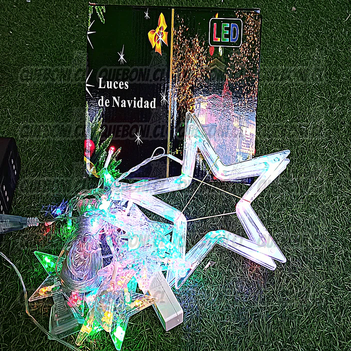 Cenefa o cascada estrella luces de Navidad Led 3 metros ( multicolor o luz cálida ) 1