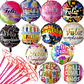 Pack 12 globos cumpleaños 12 diseños c/varas (N1) - Miniatura 1