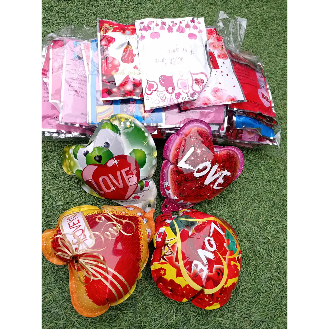 50 Globos amor auto-inflado 15 cm 2