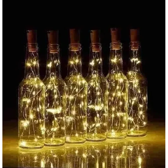 Corcho luces led alambre decoración 6