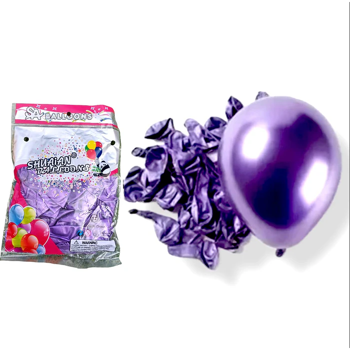 50 Globos Cromados Látex R12 30 cm Variedad De Colores 7