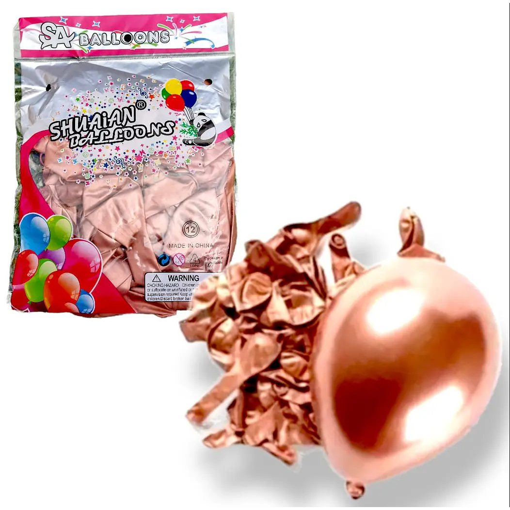 50 Globos Cromados Látex R12 30 cm Variedad De Colores 8