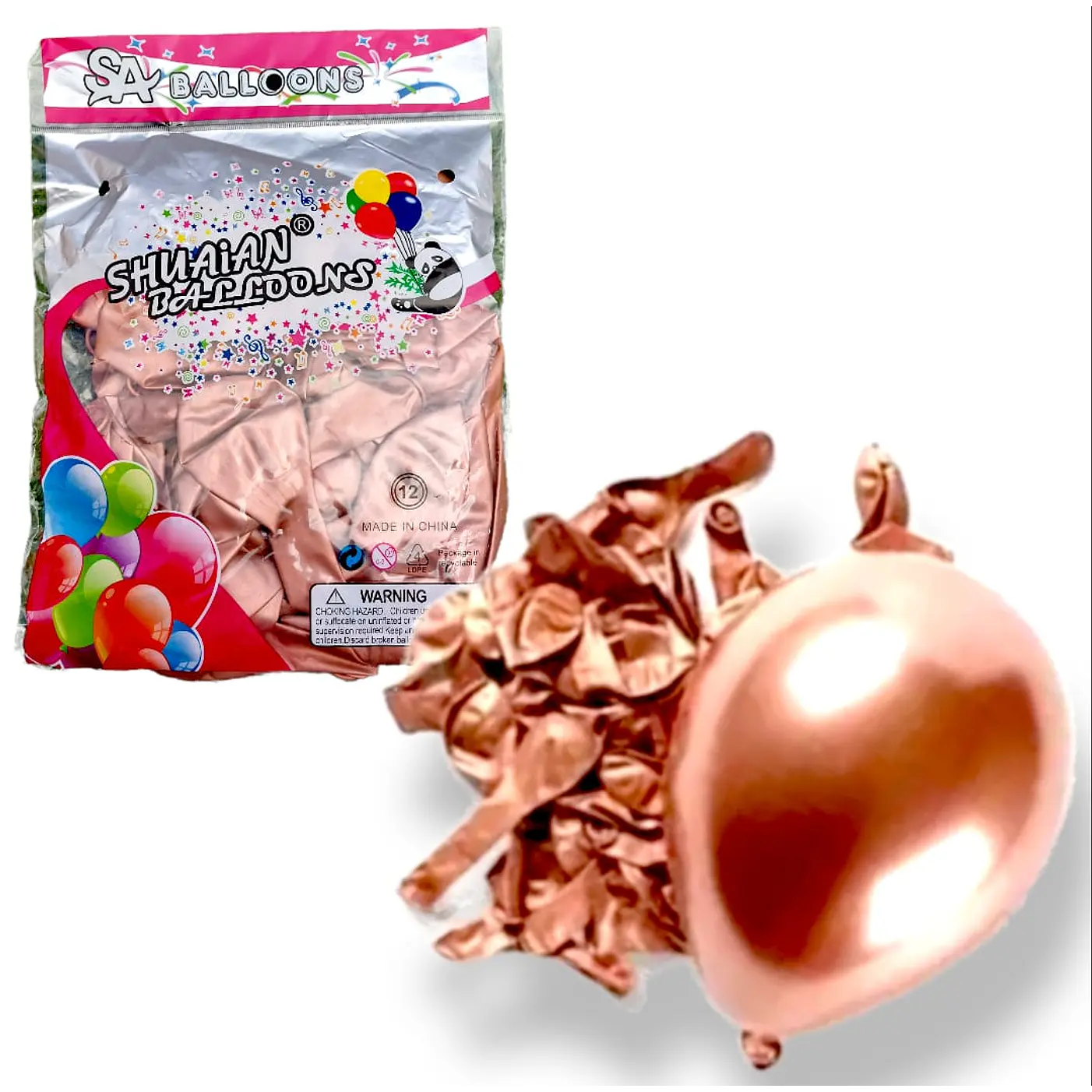 50 Globos Cromados Látex R12 30 cm Variedad De Colores 8