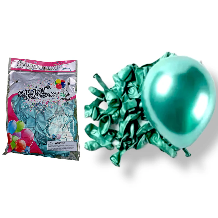 50 Globos Cromados Látex R12 30 cm Variedad De Colores 11