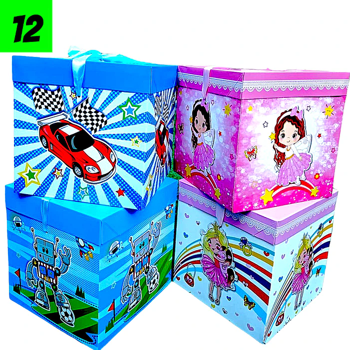 12 Cajas niñas y niños 15 cm 1
