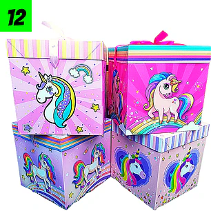 12 Cajas niñas y niños 15 cm