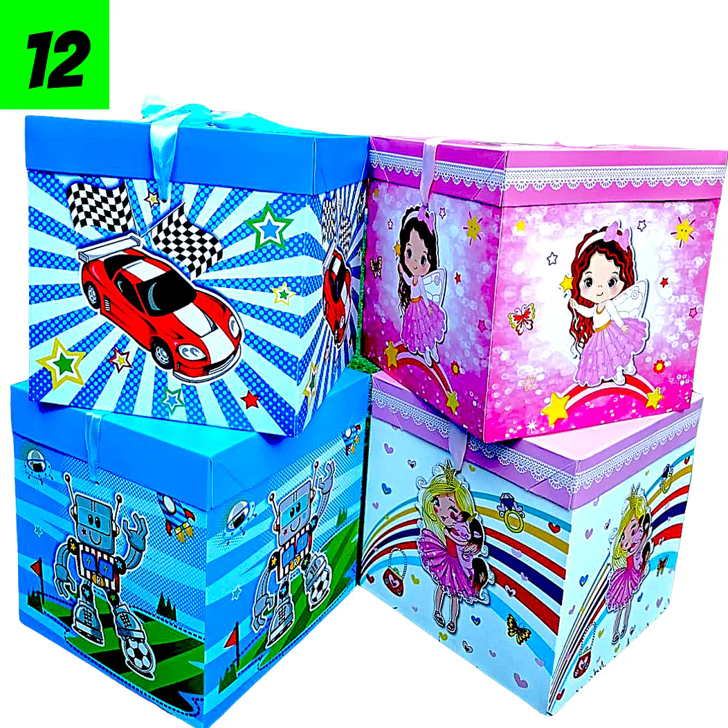 12 Cajas unicornios 15 cm (4 diseños) 2