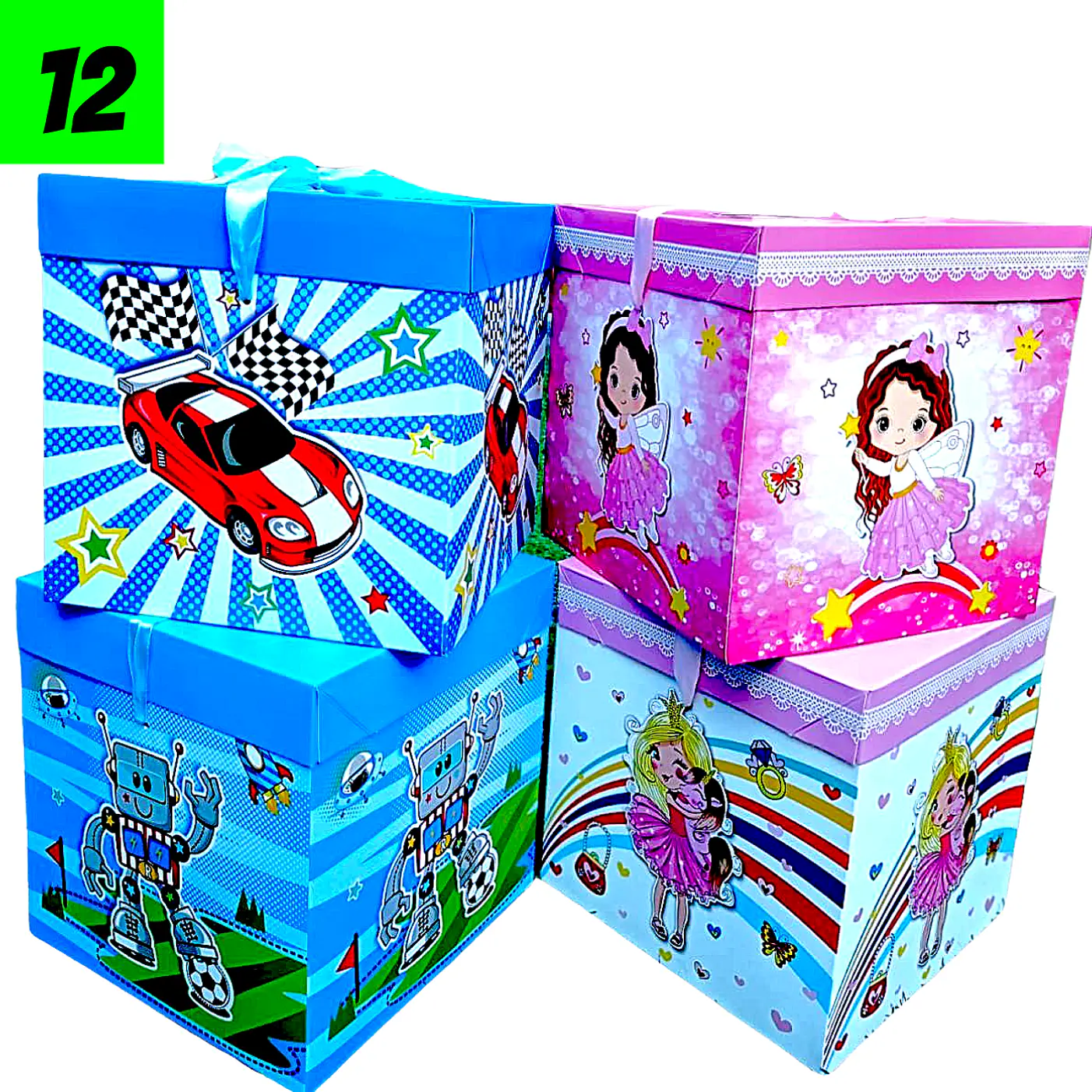 12 Cajas unicornios 15 cm (4 diseños) 2