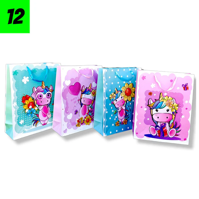 12 Bolsas Unicornio 40 cm  1