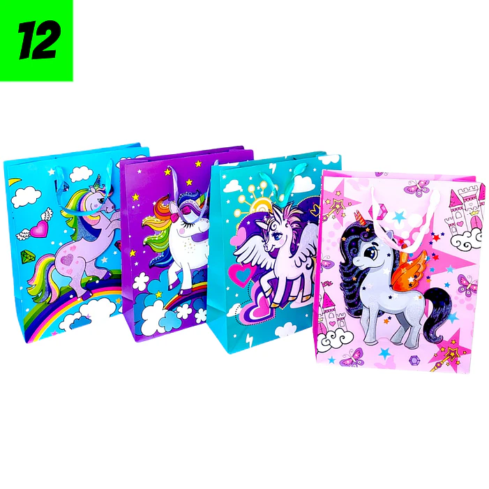 12 Bolsas Unicornio 40 cm  2