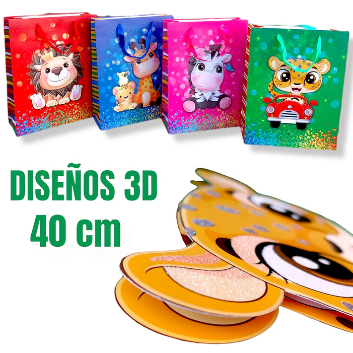 12 Bolsas Animales Zoo 40 cm 6