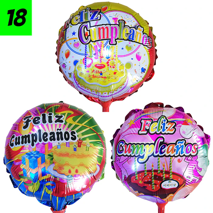 18 Globos Cumpleaños 20 cm 1