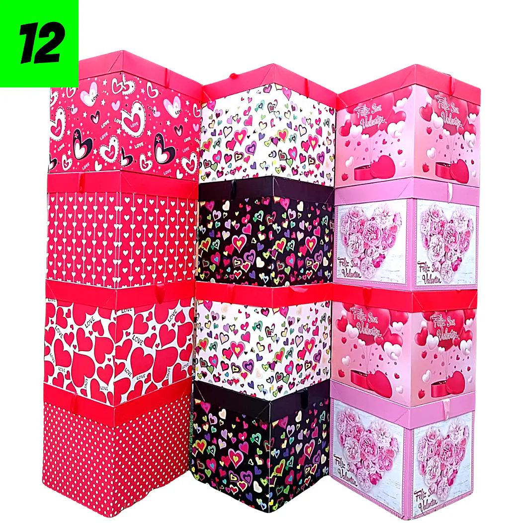 12 Cajas Diseños Corazones mini 22 cm  5