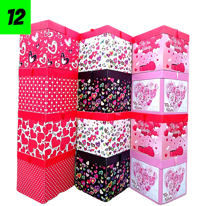 12 Cajas Diseños Corazones mini 22 cm  5