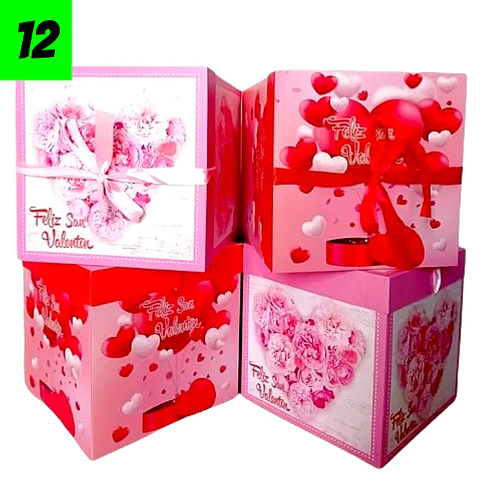 12 Cajas Diseños Corazones mini 22 cm  4