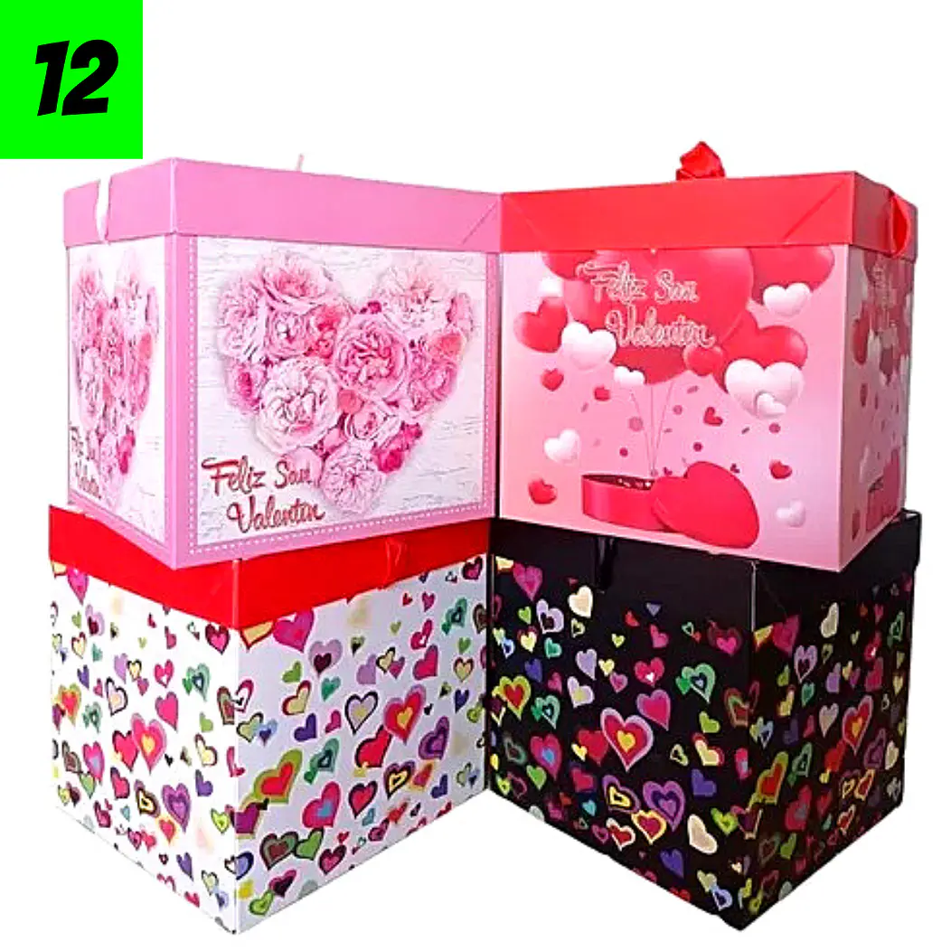 12 Cajas Diseños Corazones mini 22 cm  6