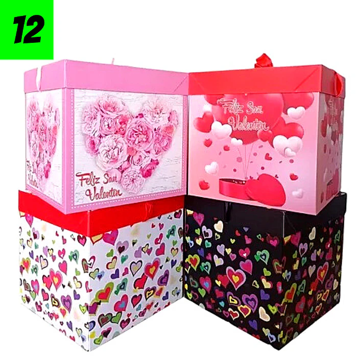 12 Cajas Diseños Corazones mini 22 cm  6